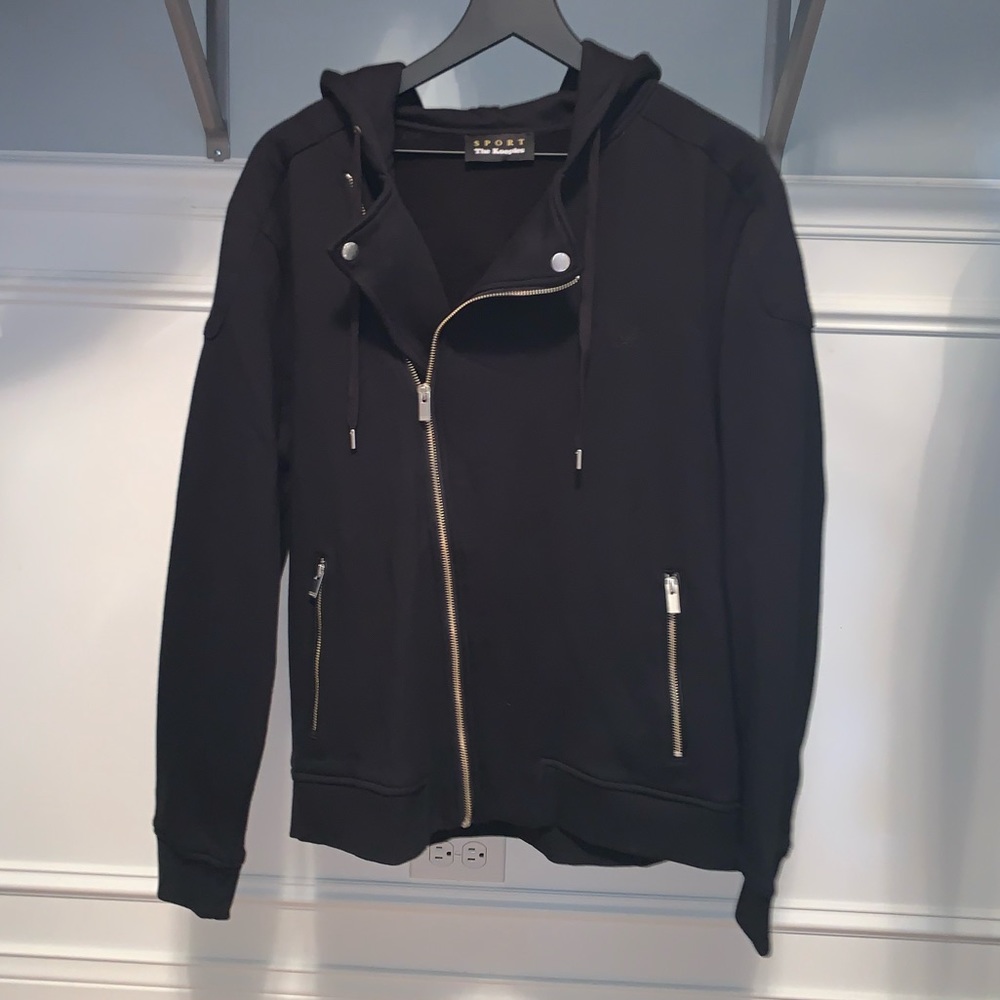 The Kooples sport black zipup hoodie men’s L